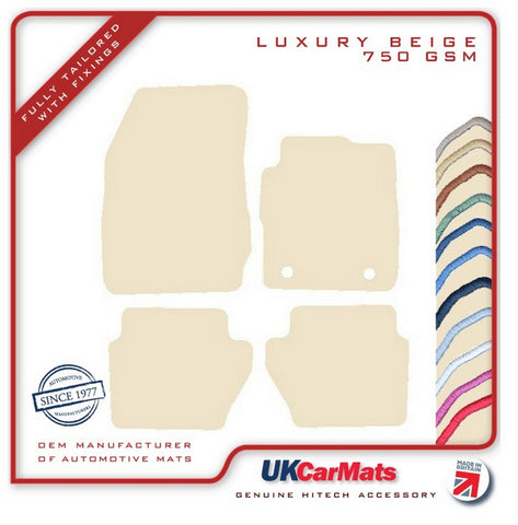 Ford Fiesta Mk7 2008-2011 Beige Luxury Velour Tailored Car Mats HITECH