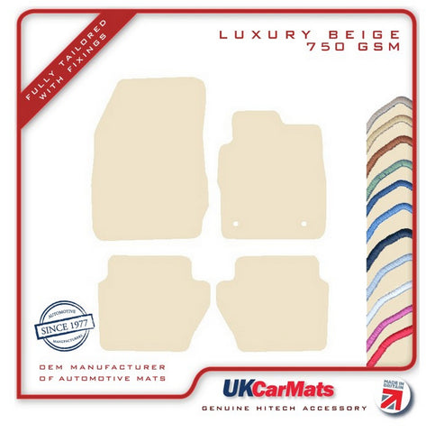 Ford Fiesta Mk7 (Facelift) 2011-2017 Beige Luxury Velour Tailored Car Mats HITECH