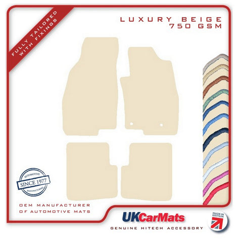 Fiat Punto 2012-2018 Beige Luxury Velour Tailored Car Mats HITECH