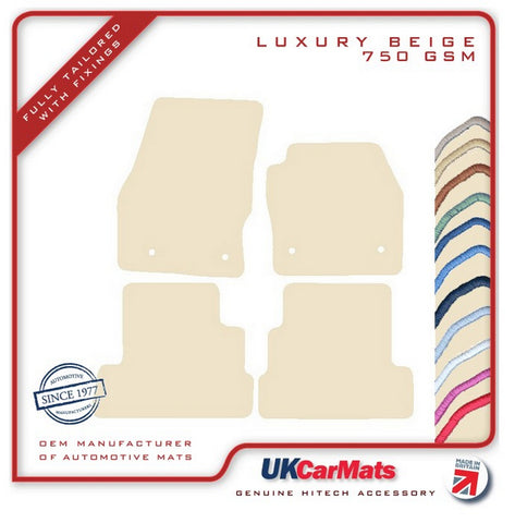 Ford Kuga 2015-2019 Beige Luxury Velour Tailored Car Mats HITECH