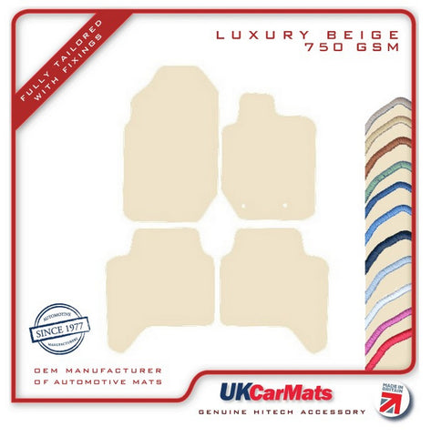 Ford Ranger Wildtrak 2015-2022 Beige Luxury Velour Tailored Car Mats HITECH
