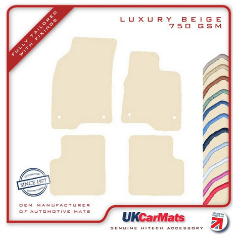 Fiat Panda 2015 onwards Beige Luxury Velour Tailored Car Mats HITECH