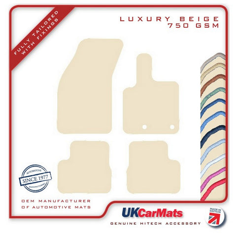 Fiat New 500E (Ev) 2020 onwards Beige Luxury Velour Tailored Car Mats HITECH