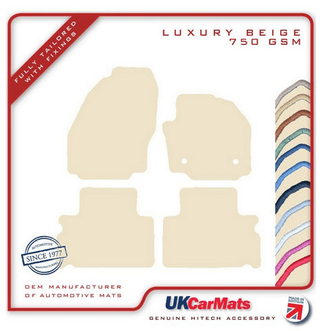 Ford S-Max (Round Fixings) 5 Seater 2011-2015 Beige Luxury Velour Tailored Car Mats HITECH
