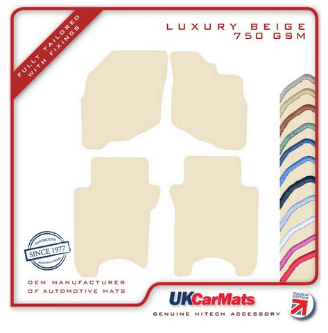 Honda Jazz 2001-2005 Beige Luxury Velour Tailored Car Mats HITECH