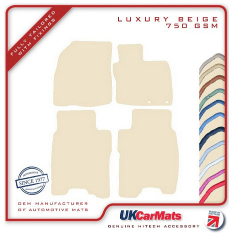 Honda Civic 3dr Inc Type R 2006 onwards Beige Luxury Velour Tailored Car Mats HITECH