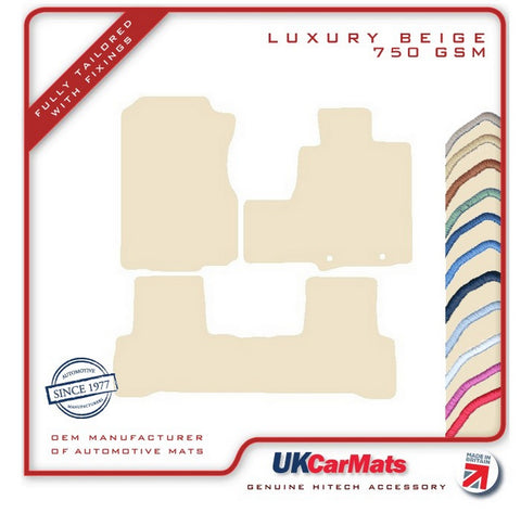 Honda CR-V (FOR MODELS WITH PLASTIC RINGS) 2007-2012 Beige Luxury Velour Tailored Car Mats HITECH