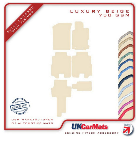 Honda FR-V 2004-2009 Beige Luxury Velour Tailored Car Mats HITECH