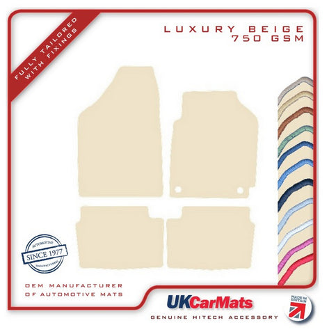 Hyundai i10 2008-2009 Beige Luxury Velour Tailored Car Mats HITECH