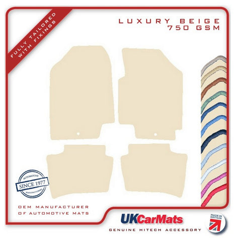 Hyundai i20 (Single Fixing) 2009-2010 Beige Luxury Velour Tailored Car Mats HITECH