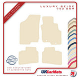Hyundai i30 2007-2009 Beige Luxury Velour Tailored Car Mats HITECH
