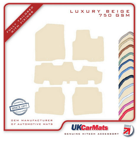 Hyundai Santa Fe (7 Seat) 2010-2012 Beige Luxury Velour Tailored Car Mats HITECH