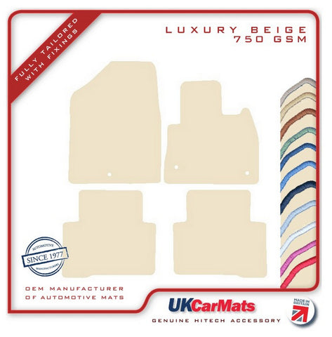 Hyundai Santa Fe (5 Seater) 2012-2018 Beige Luxury Velour Tailored Car Mats HITECH