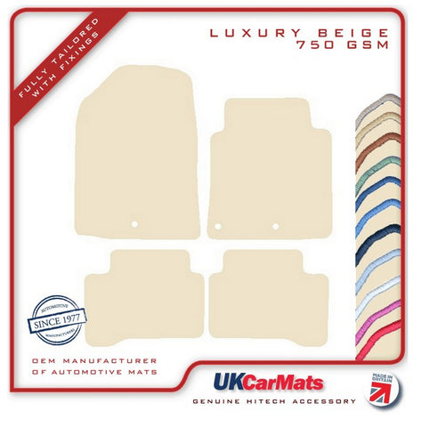 Hyundai Ioniq 2016 onwards Beige Luxury Velour Tailored Car Mats HITECH
