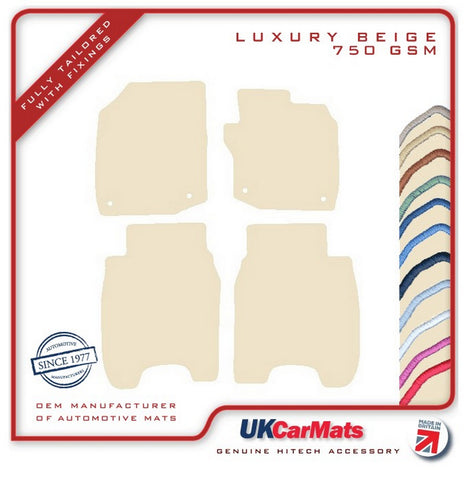 Honda Civic 5dr 2015-2017 Beige Luxury Velour Tailored Car Mats HITECH