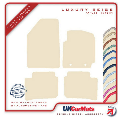 Hyundai i10 2019 onwards Beige Luxury Velour Tailored Car Mats HITECH