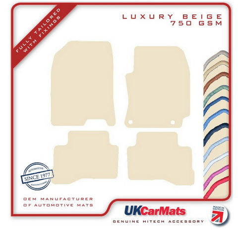 Hyundai Kona Hybrid 2019-2023 Beige Luxury Velour Tailored Car Mats HITECH