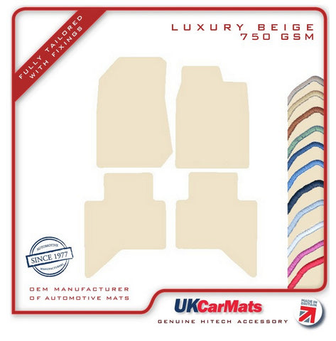 Isuzu D-Max 2012-2021 Beige Luxury Velour Tailored Car Mats HITECH