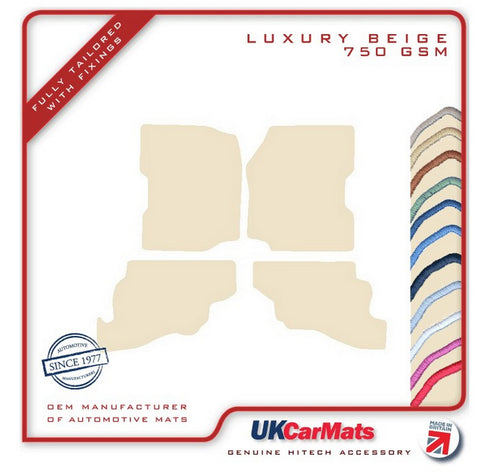 Jeep Wrangler 1986-1997 Beige Luxury Velour Tailored Car Mats HITECH