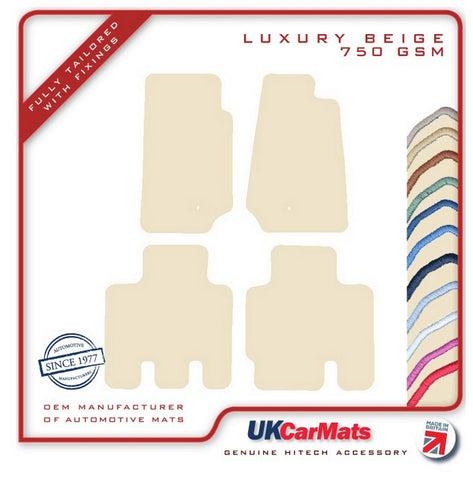 Jeep Wrangler 4Dr (JK) Single Eyelet 2007-2017 Beige Luxury Velour Tailored Car Mats HITECH
