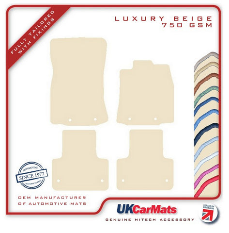Jaguar XJ Series (X351) SWB (Eyelets Front And Rear) 2009-2019 Beige Luxury Velour Tailored Car Mats HITECH