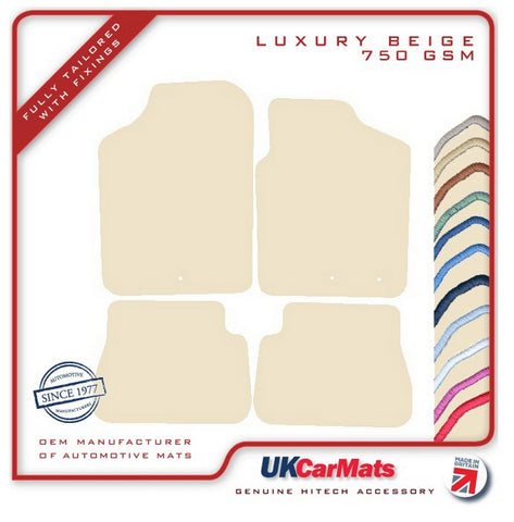 Kia Picanto 2004-2011 Beige Luxury Velour Tailored Car Mats HITECH