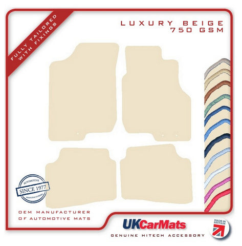 Kia Ceed (2 Fixings Driver) 2009-2012 Beige Luxury Velour Tailored Car Mats HITECH
