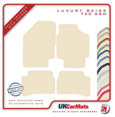 Kia Rio 2009-2011 Beige Luxury Velour Tailored Car Mats HITECH