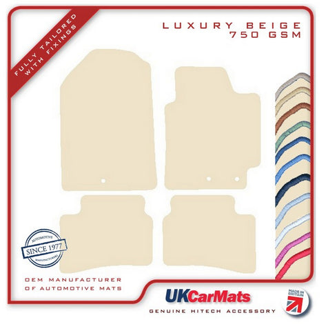 Kia Stonic 2017 onwards Beige Luxury Velour Tailored Car Mats HITECH