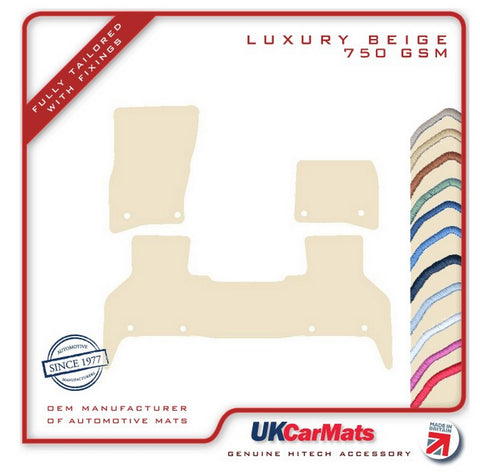 Land Rover Defender L663 110 7 Seater 2020 onwards Beige Luxury Velour Tailored Car Mats HITECH