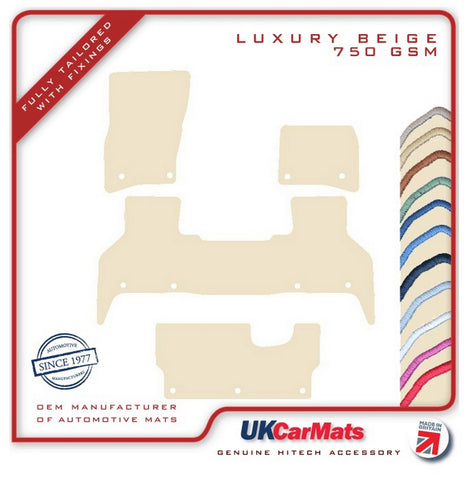 Land Rover Defender L663 130 8 Seater 2020 onwards Beige Luxury Velour Tailored Car Mats HITECH
