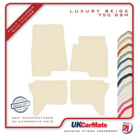 Mitsubishi Shogun SWB 2000-2007 Beige Luxury Velour Tailored Car Mats HITECH