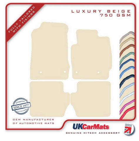 Mazda 2 2007-2014 Beige Luxury Velour Tailored Car Mats HITECH