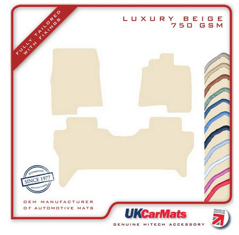 Mitsubishi Shogun LWB 2007 onwards Beige Luxury Velour Tailored Car Mats HITECH