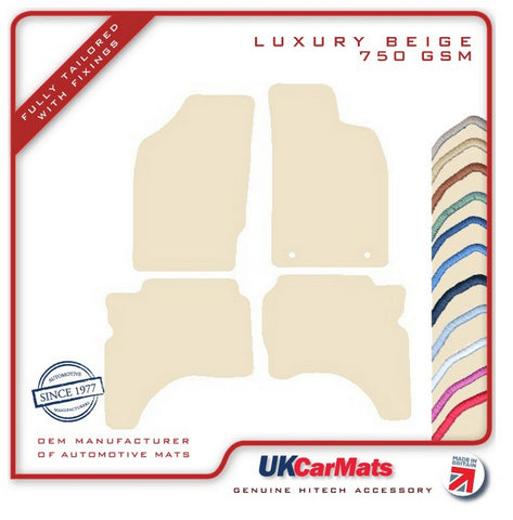 Mitsubishi L200 Double-Cab 1996-2006 Beige Luxury Velour Tailored Car Mats HITECH