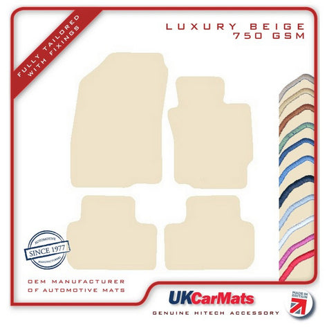 Mitsubishi ASX Manual 2010 onwards Beige Luxury Velour Tailored Car Mats HITECH