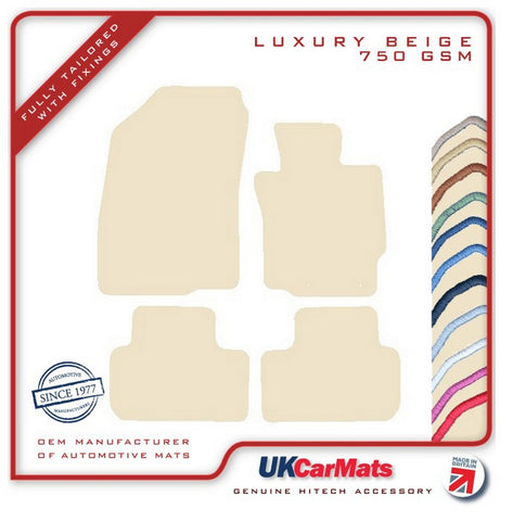 Mitsubishi ASX Automatic 2010 onwards Beige Luxury Velour Tailored Car Mats HITECH