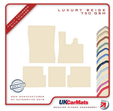 Mercedes G Class (W463) without CupHolder 2008-2018 Beige Luxury Velour Tailored Car Mats HITECH