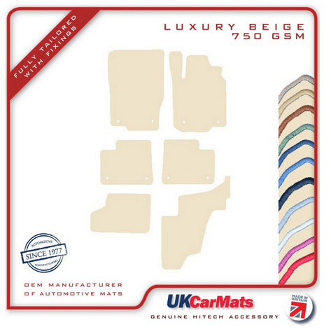 Mercedes GL Class (X166) 2013 onwards Beige Luxury Velour Tailored Car Mats HITECH