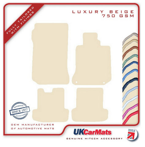 Mercedes C Class (W204) Coupe Manual 2011-2015 Beige Luxury Velour Tailored Car Mats HITECH