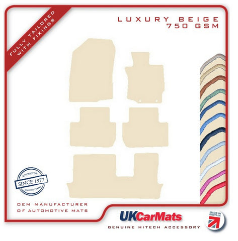 Mitsubishi Outlander Automatic MPV 2012 onwards Beige Luxury Velour Tailored Car Mats HITECH