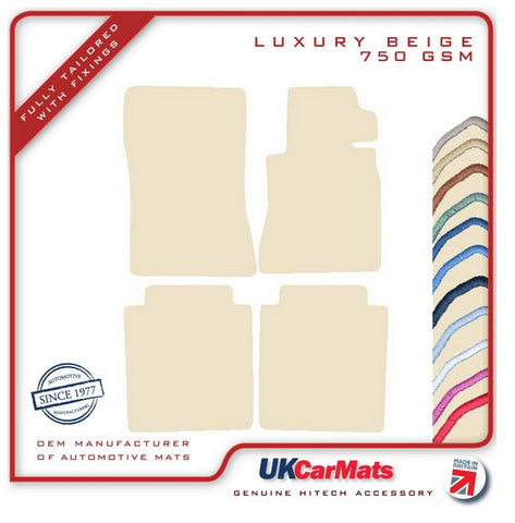 Mercedes S Class (W126) Saloon LWB 1982-1992 Beige Luxury Velour Tailored Car Mats HITECH