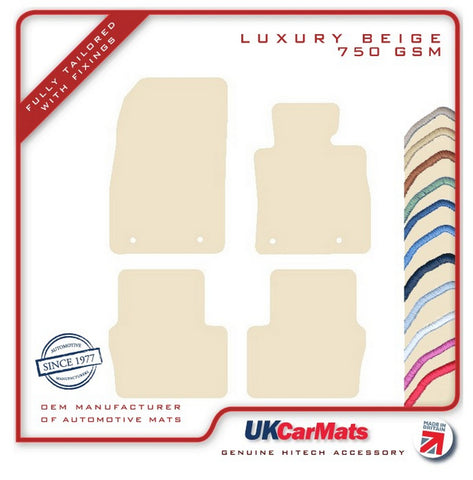 Mazda 2 2014 onwards Beige Luxury Velour Tailored Car Mats HITECH