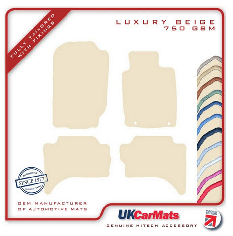 Mitsubishi L200 Double-Cab 2015 onwards Beige Luxury Velour Tailored Car Mats HITECH