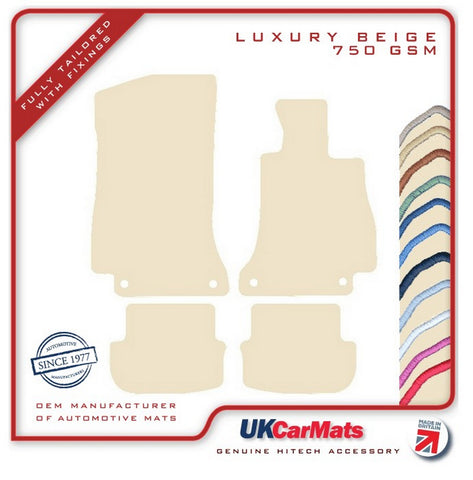 Mercedes C Class (A205) Cabriolet 16-21 Beige Luxury Velour Tailored Car Mats HITECH