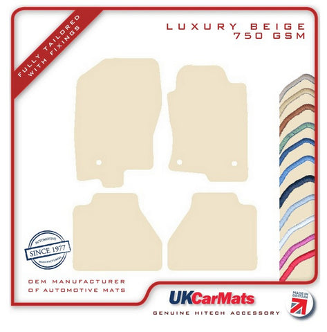Nissan Navara 2010-2015 Beige Luxury Velour Tailored Car Mats HITECH