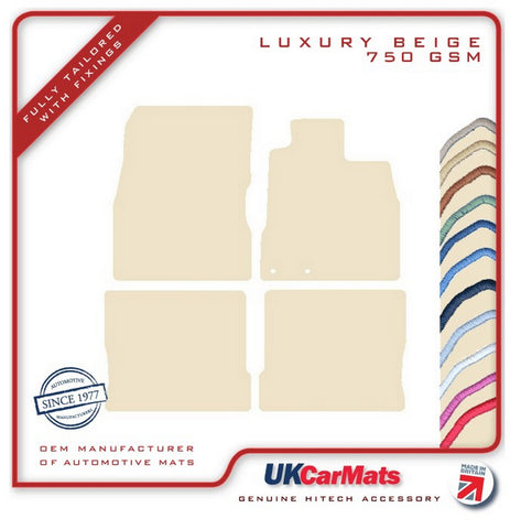 Nissan Note 2013 onwards Beige Luxury Velour Tailored Car Mats HITECH