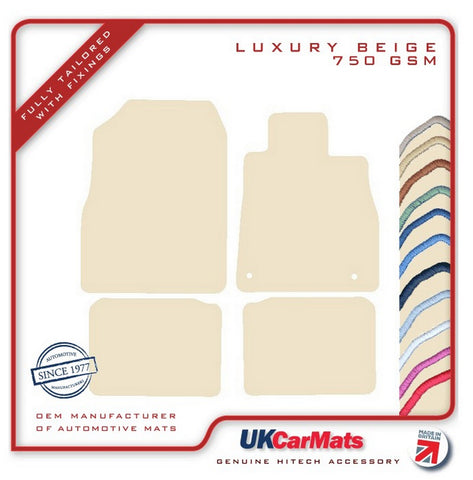 Nissan Micra Mk5 2017 onwards Beige Luxury Velour Tailored Car Mats HITECH