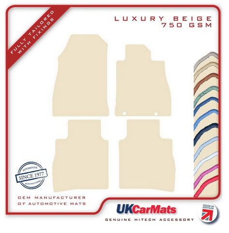 Nissan Pulsar 2014-2018 Beige Luxury Velour Tailored Car Mats HITECH