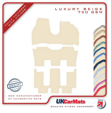 Peugeot 807 2002-2010 Beige Luxury Velour Tailored Car Mats HITECH